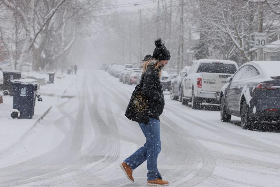 Between five and 10 cm of snowfall could accumulate across much of the GTA before turning to rain overnight, Environment Canada says. (Evan Mitsui/CBC - image credit)