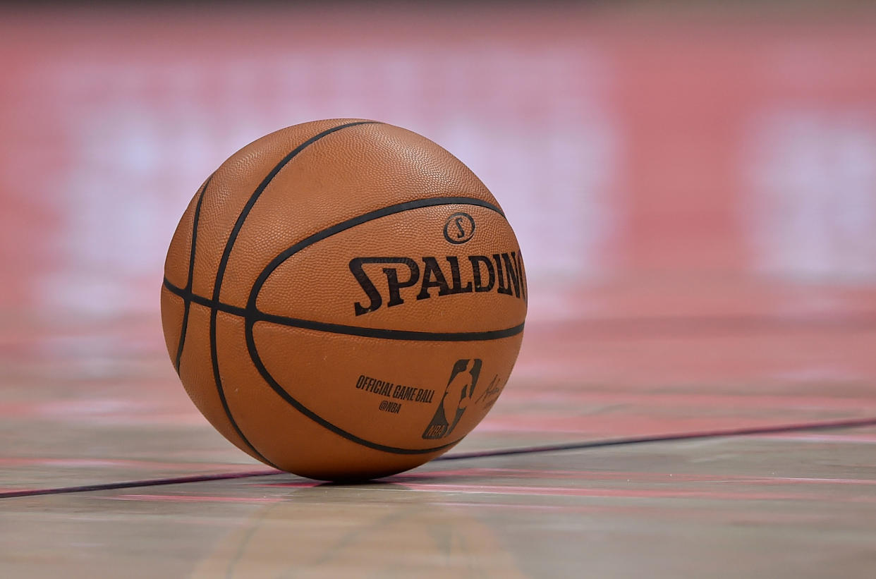 SALT LAKE CITY, UT - APRIL 01: General view of the ball used in a NBA game between the Charlotte Hornets and the Utah Jazz at Vivint Smart Home Arena on April 01, 2019 in Salt Lake City, Utah. NOTE TO USER: User expressly acknowledges and agrees that, by downloading and or using this photograph, User is consenting to the terms and conditions of the Getty Images License Agreement. (Photo by Gene Sweeney Jr./Getty Images)