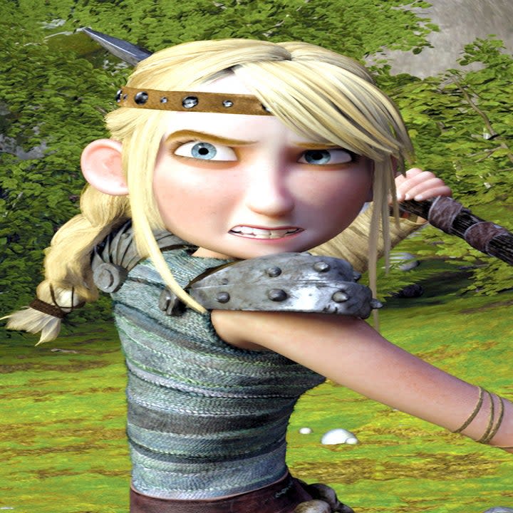 The animated Astrid Hofferson in a fighting stance