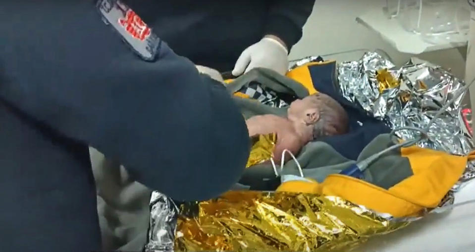 The newborn baby found in a shoe box.