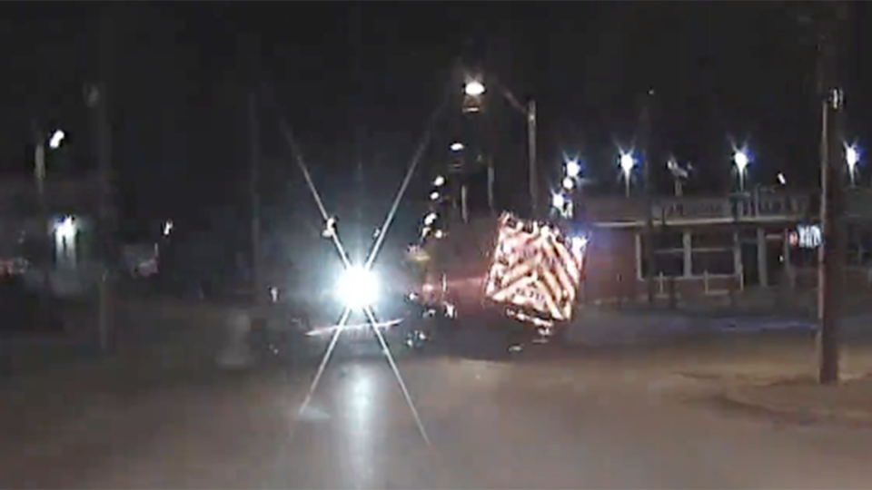 Dashcam video showed a Jackson County sheriff’s deputy crash his patrol vehicle into an ambulance during a pursuit in 2017. The wreck occurred near 12th Street and Hardesty Avenue in Kansas City.