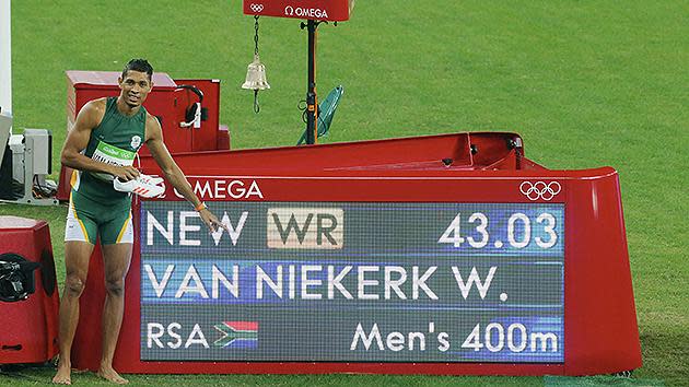South African Wayde van Niekerk smashed Michael Johnson's 17-year-old 400m world record of 43.18 seconds.