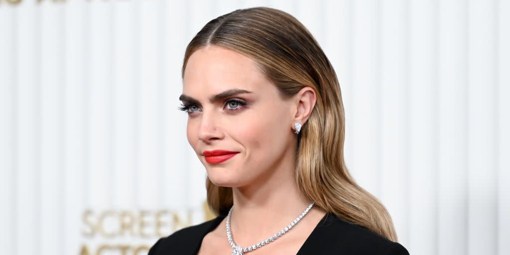 cara delevingne at the 29th annual screen actors guild awards held at the fairmont century plaza on february 26, 2023 in los angeles, california photo by gilbert floresvariety via getty images