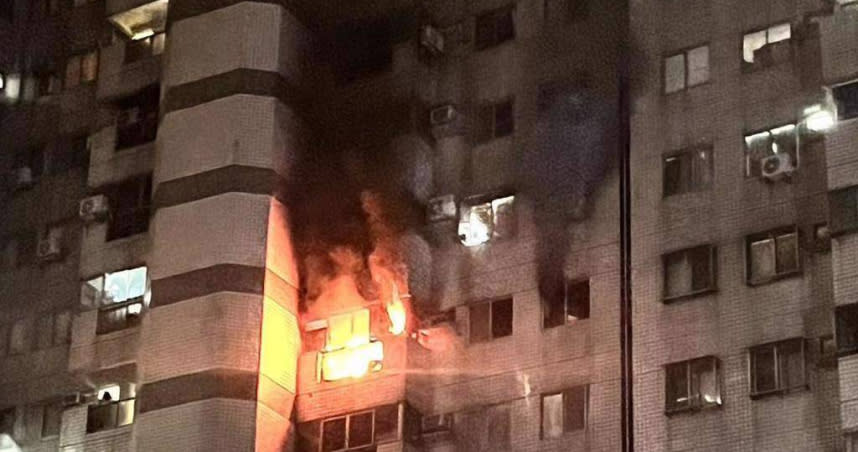 台中市西屯區一處集合式住宅大樓8樓失火，造成住戶父女雙亡。（圖／台中市消防局提供）