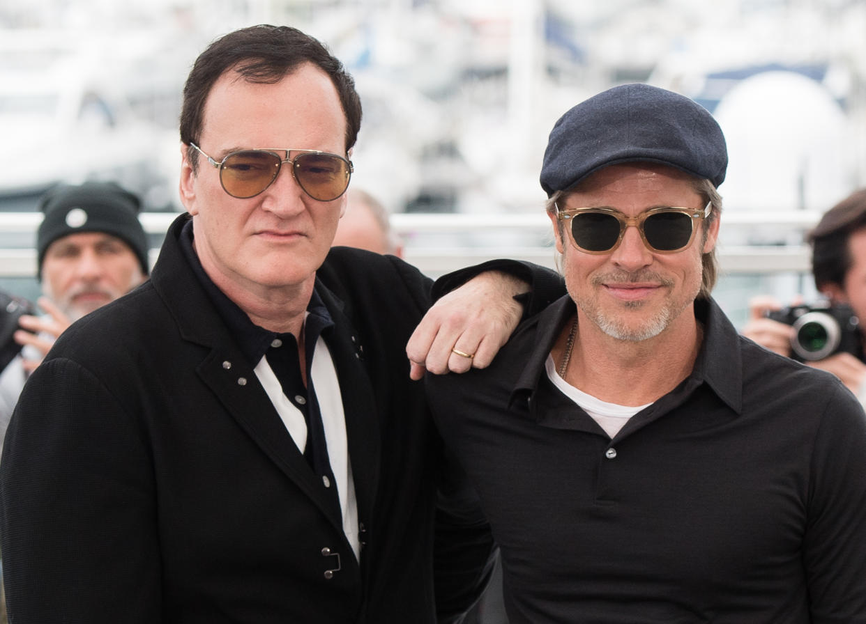 Quentin Tarantino and Brad Pitt attend the 72nd annual Cannes Film Festival in May 2019