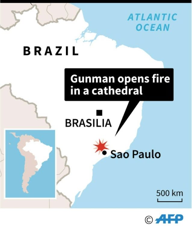 Map locating Campinas, near Sao Paulo, where the shooting took place