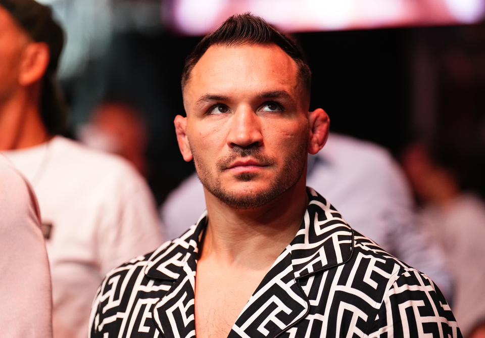 MIAMI, FLORIDA – MARCH 09: Michael Chandler is seen in attendance during the UFC 299 event at Kaseya Center on March 9, 2024 in Miami, Florida.  (Photo by Chris Unger/Zuffa LLC via Getty Images)