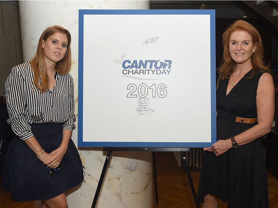 Princess Beatrice and her mother Sarah Ferguson at a charity event.