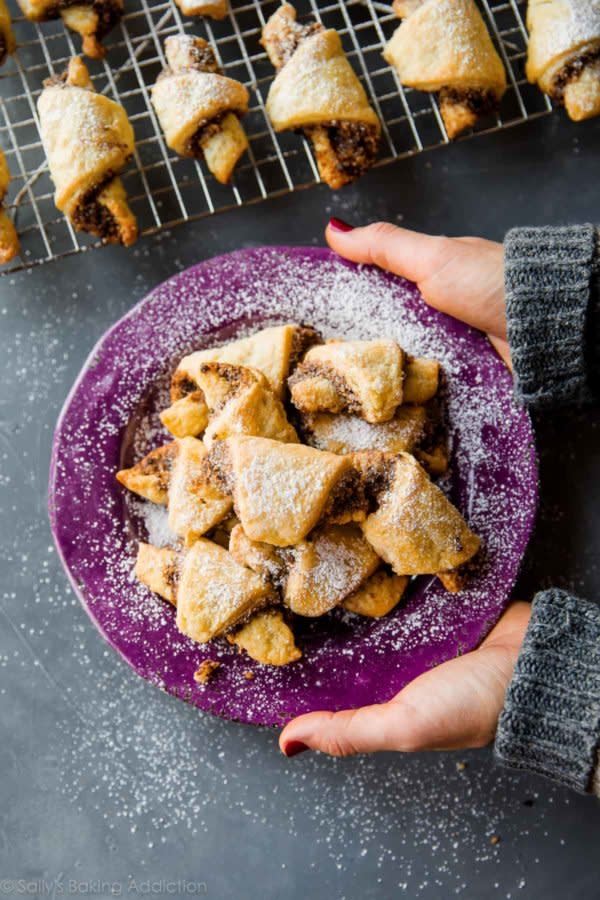 <strong>Get the <a href="http://sallysbakingaddiction.com/2016/11/29/how-to-make-rugelach-cookies/" target="_blank">Rugelach recipe</a> from Sally's Baking Addiction</strong>