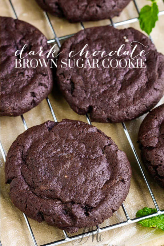 <p>Call Me PMC</p><p>Dark chocolate brown sugar cookies have the perfect chewy texture on the inside with just a bit of crisp on the outside.</p><p><strong>Get the recipe: <a href="https://www.callmepmc.com/dark-chocolate-brown-sugar-cookies/" rel="nofollow noopener" target="_blank" data-ylk="slk:Dark Chocolate Brown Sugar Cookies;elm:context_link;itc:0;sec:content-canvas" class="link rapid-noclick-resp"><em>Dark Chocolate Brown Sugar Cookies</em></a></strong></p>