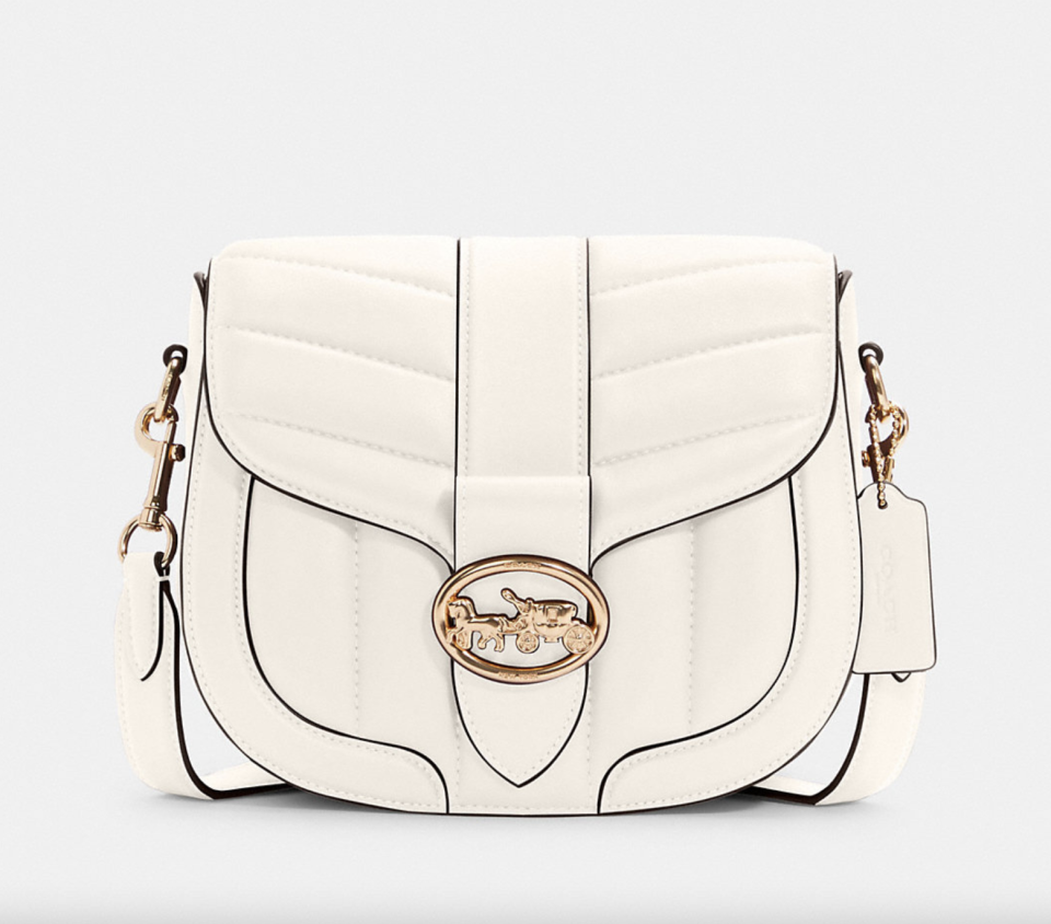 white leather coach outlet Georgie Saddle Bag with Quilting 