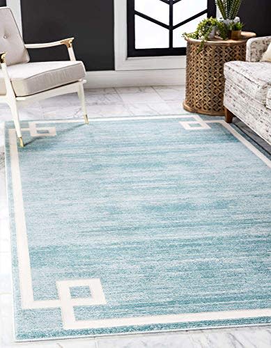 Jill Zarin Uptown Collection Area Rug - Lenox Hill (4' 1' x 6' 1' Rectangle, Turquoise/ Ivory)