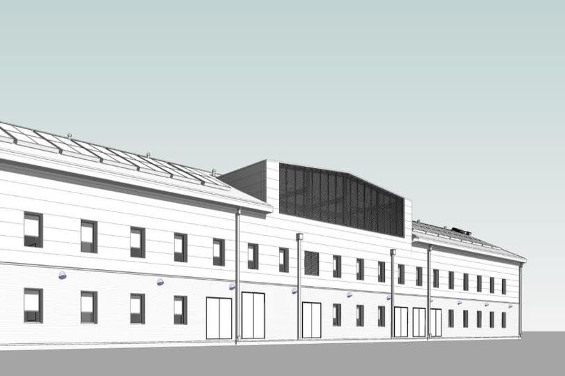 CGI image of proposed new housing block at HMP Standford Hill