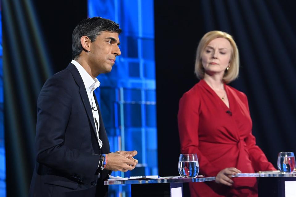 Rishi Sunak and Liz Truss (Jonathan Hordle/ITV/PA) (PA Media)