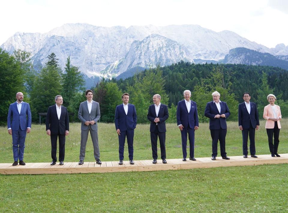 G7 leaders gathered at Schloss Elmau in the Bavarian Alps (Stefan Rousseau/PA) (PA Wire)