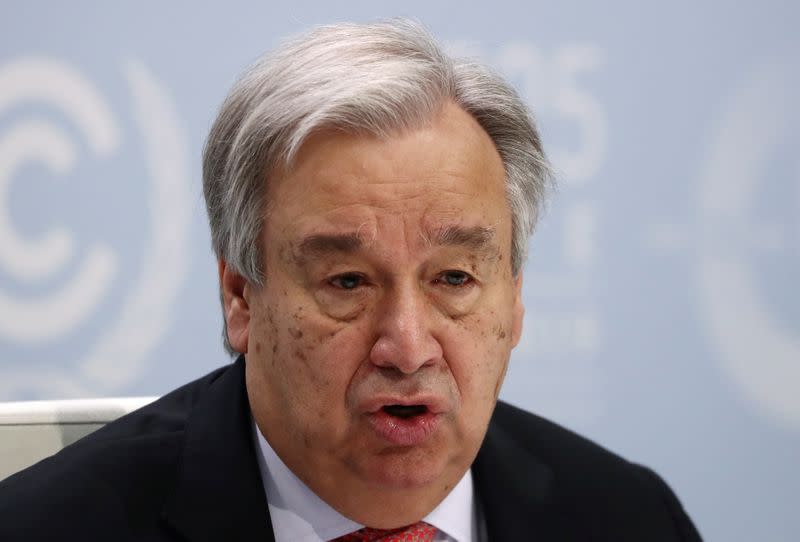 U.N. chief holds news conference on eve of climate talks in Madrid