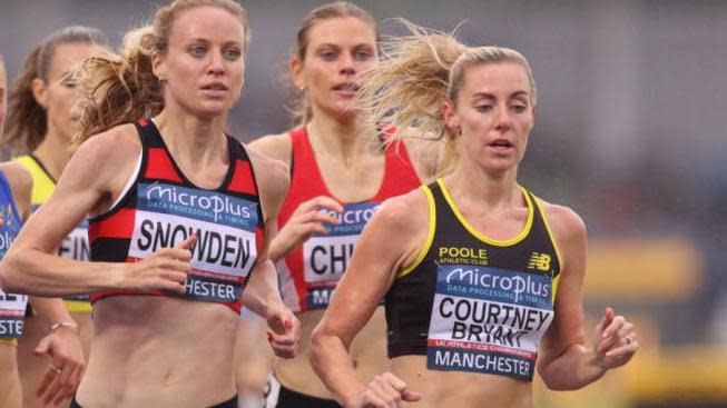 Katie Snowden is competing in the 1500m alongside Melissa Courtney-Bryant during the Microplus UK Athletics Championships 