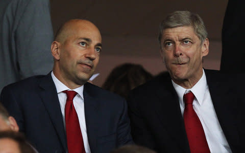 Arsene Wenger manager of Arsenal (R) and Ivan Gazidis, CEO of Arsenal - Credit: Getty Images