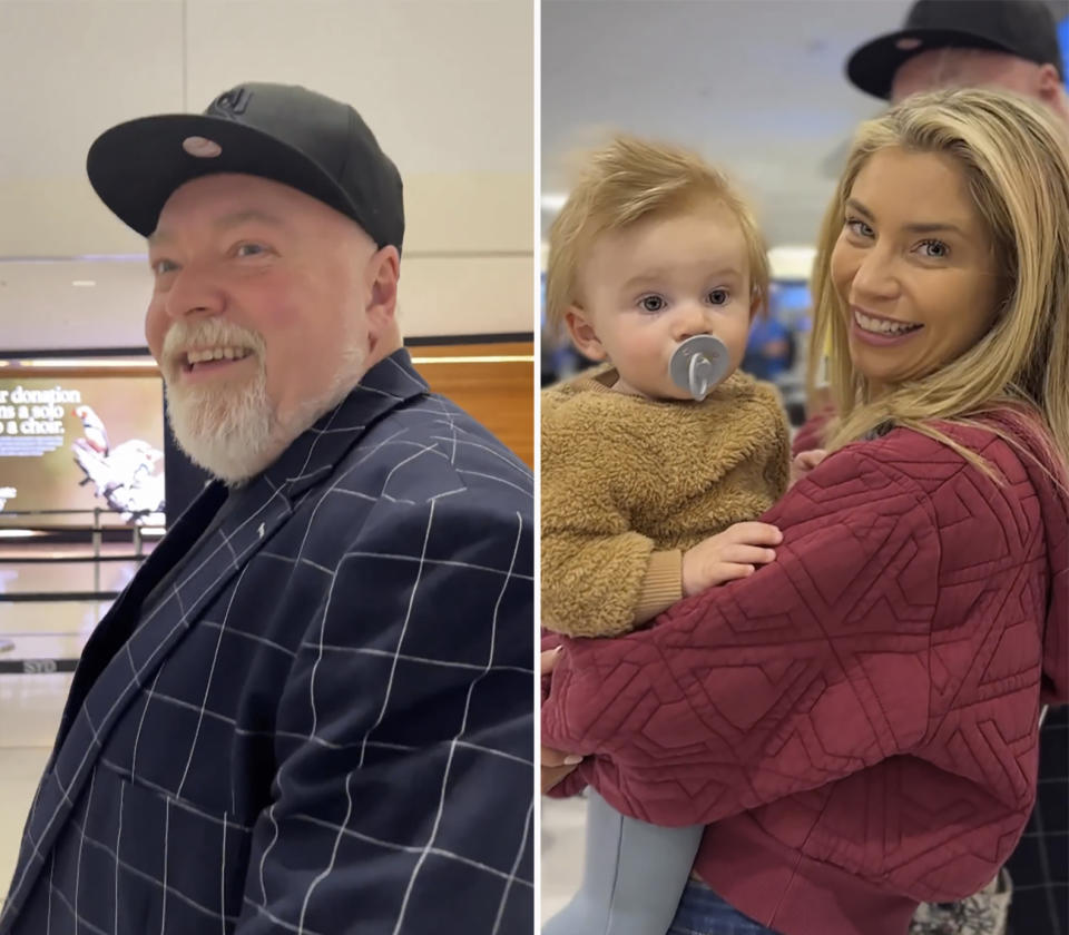 Kyle Sandilands and wife Tegan with their son Otto