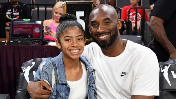 PHOTO: Gianna Bryant and her father, former NBA player Kobe Bryant, attend the WNBA All-Star Game 2019in Las Vegas, July 27, 2019. (Ethan Miller/Getty Images, FILE)