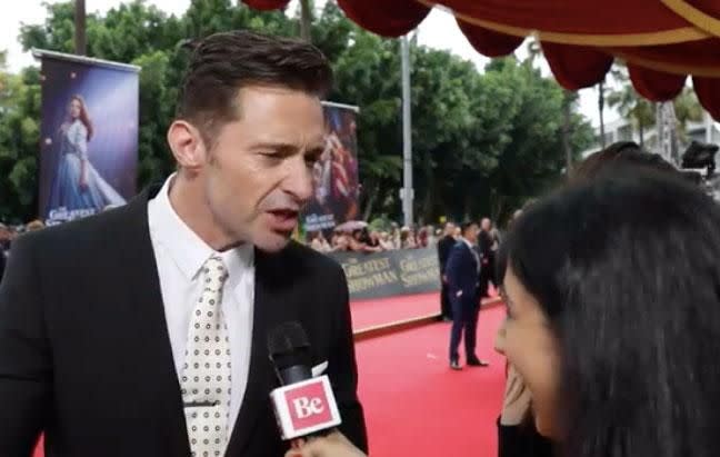 While appearing on the red carpet at the Sydney premiere of his latest film The Greatest Showman, Hugh Jackman chose to do some fun 