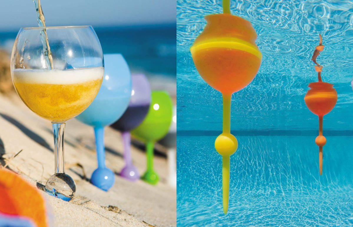 These genius shatterproof wine glasses will float in your pool