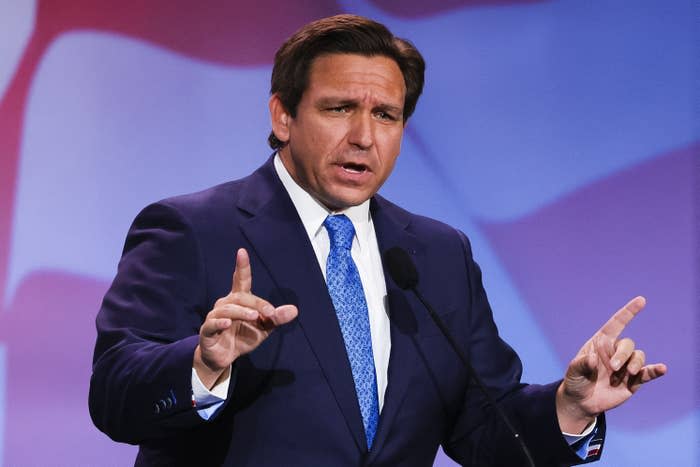 Florida Governor Ron DeSantis speaks at the Republican Jewish Coalition Annual Leadership Meeting in Las Vegas, Nevada, on November 19, 2022.