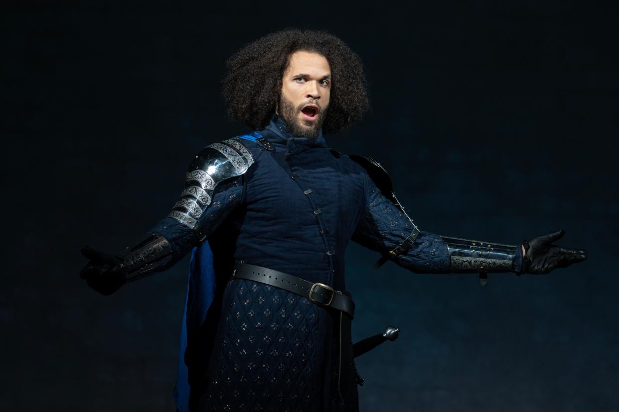 Jordan Donica plays Lancelot Du Lac in the latest Broadway revival of Lerner and Loewe's 'Camelot.'