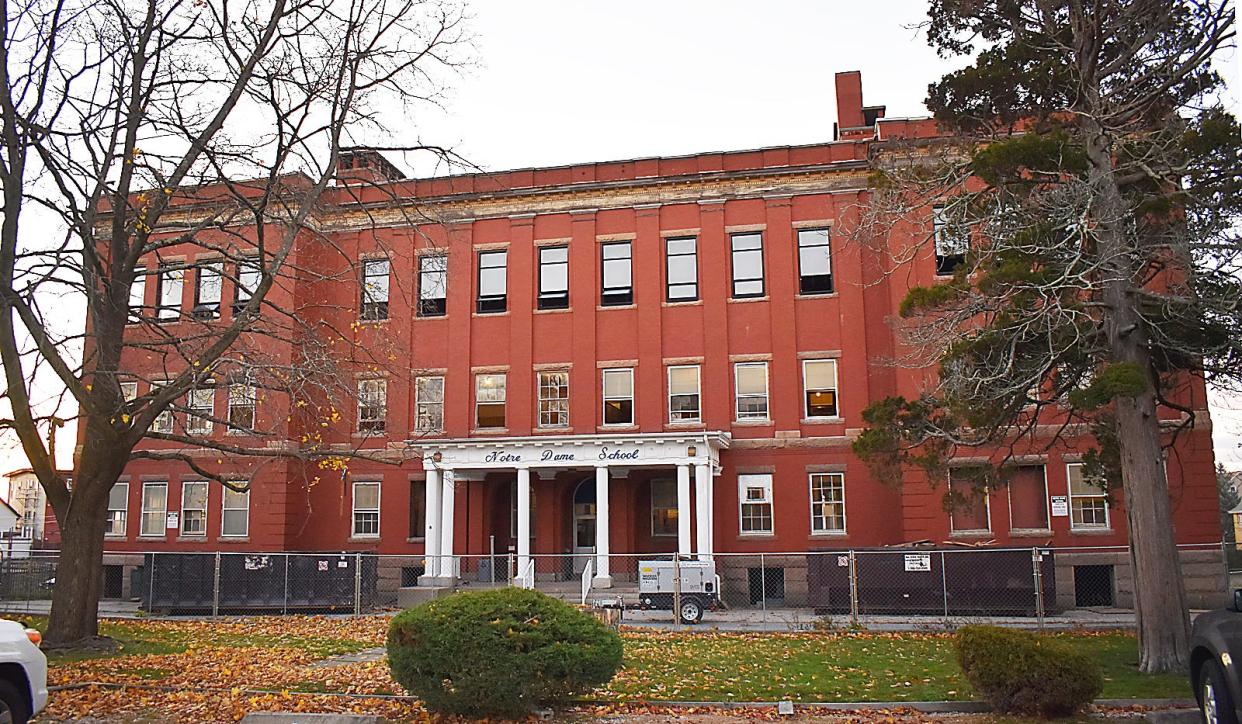 The former Notre Dame School is being converted into a market-rate apartment complex.