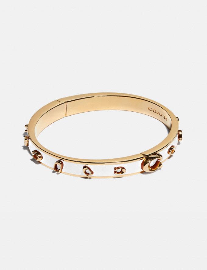 Coach Pegged Signature Bangle