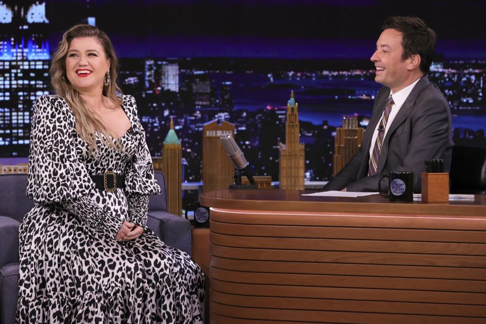 Kelly Clarkson during an interview on 'The Tonight Show Starring Jimmy Fallon'