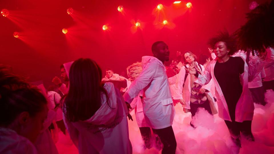 attendees at the palm angels foam party