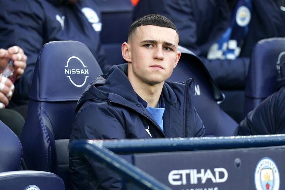 Phil Foden has spent a lot of time on the bench in recent weeks (Martin Rickett/PA) (PA Wire)