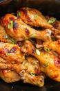 <p>These <a href="https://www.delish.com/uk/cooking/recipes/a30207114/easy-baked-chicken-drumstick-recipe/" rel="nofollow noopener" target="_blank" data-ylk="slk:drumsticks;elm:context_link;itc:0;sec:content-canvas" class="link ">drumsticks</a> are the perfect weekend treat. They're super tender and packed with flavour. Grilling is an optional step, but it really takes them to a whole other level. Fall apart meat and crispy skin? Sign us up! </p><p>Get the <a href="https://www.delish.com/uk/cooking/recipes/a30605063/slow-cooker-chicken-drumsticks/" rel="nofollow noopener" target="_blank" data-ylk="slk:Slow Cooker Chicken Drumsticks;elm:context_link;itc:0;sec:content-canvas" class="link ">Slow Cooker Chicken Drumsticks</a> recipe.</p>