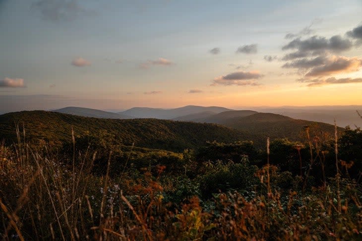 <span class="article__caption">Natural Chimneys Park affords spectacular views when not bathed in fog. Photo: Grindstone Trail Running Festival by UTMB</span>