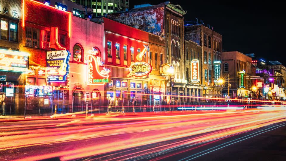 Music City is known for its lively bars and live music. - georgeclerk/iStockphoto