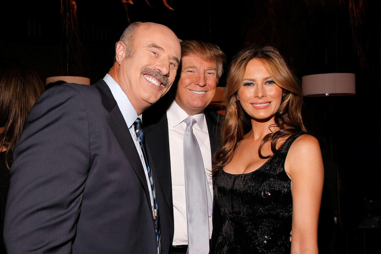 Dr. Phil McGraw; Donald Trump; Melania Trump Jemal Countess/WireImage for Bon Appetit Magazine/Getty Images