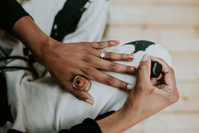 Nail tech makes nail rings so Muslim women can enjoy false nails