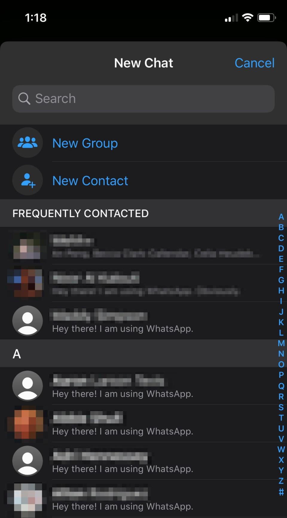 whatsapp contacts