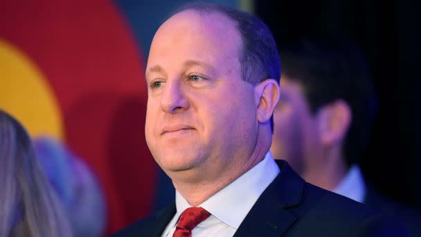 PHOTO: Democratic Gov. Jared Polis attends an election watch party Nov. 8, 2022, in Denver.  (AP Photo/David Zalubowski)