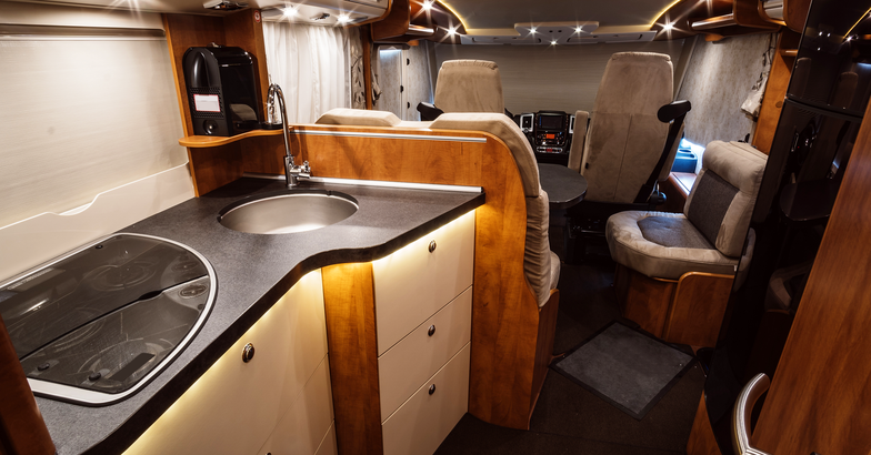 Clean interior of a new RV