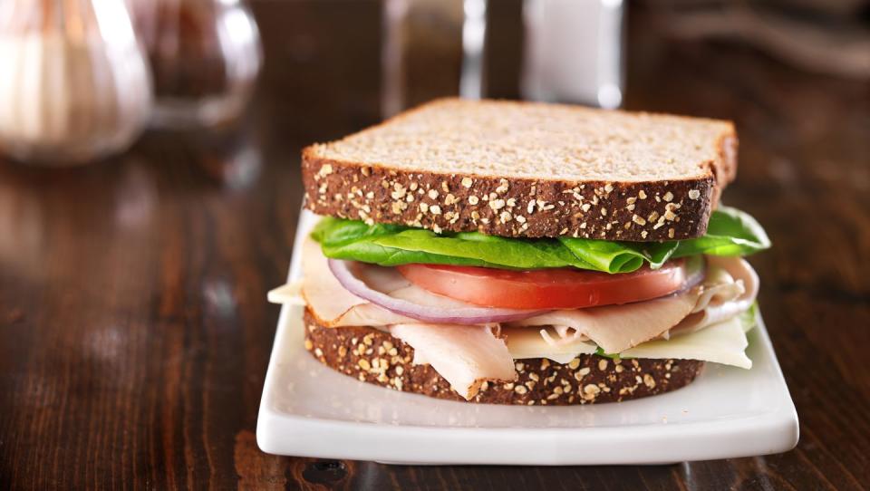 <p>Ditch the deli. "Even the lower-fat versions of cured lunch meats contain the preservative sodium nitrate," says Suzanne Fisher, RD, LDN, founder of <u><a href="https://fishernutritionsystems.com/" rel="nofollow noopener" target="_blank" data-ylk="slk:Fisher Nutrition Systems;elm:context_link;itc:0;sec:content-canvas" class="link ">Fisher Nutrition Systems</a></u> in Cooper City, Florida. </p><p>Nitrates may increase <u><a href="https://academic.oup.com/ajcn/article/90/1/1/4596750" rel="nofollow noopener" target="_blank" data-ylk="slk:internal inflammation;elm:context_link;itc:0;sec:content-canvas" class="link ">internal inflammation</a></u>, and "chronic inflammation has a direct link to the development of atherosclerosis," the stiffening or narrowing of the arteries, she adds.</p>