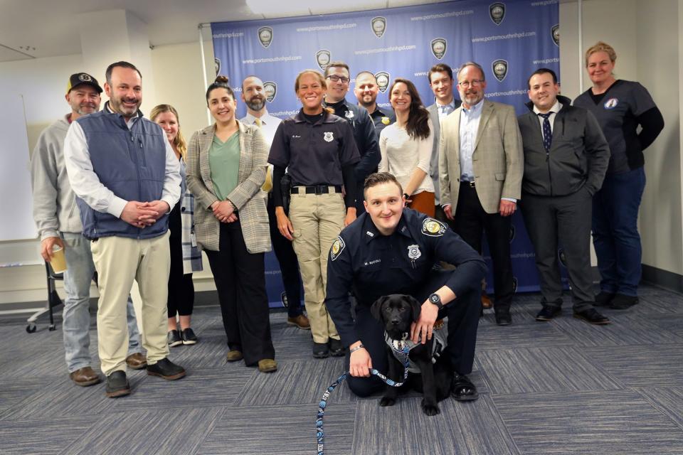 Officer Mike Nicoli and Mason have the support of Hero Pups and the Portsmouth Police Department, as seen Wednesday, March 8, 2023.