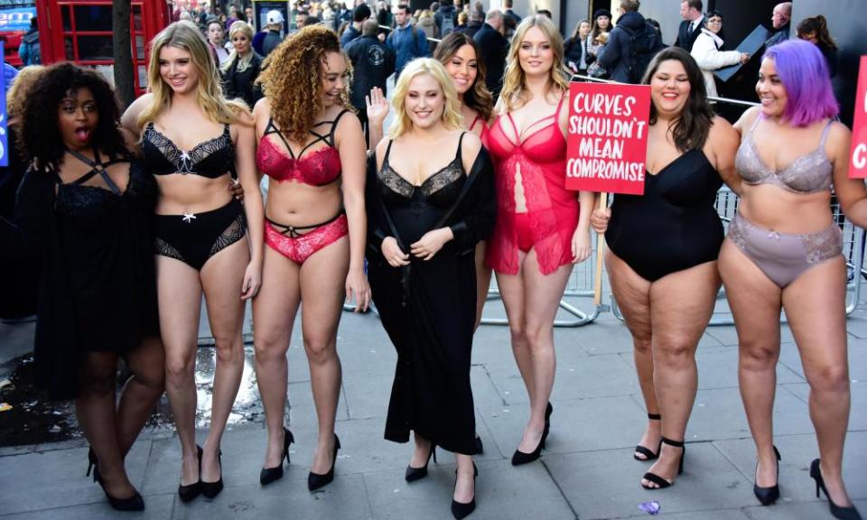 Simply Be models protest at London fashion week in February about the lack of diversity in the industry.