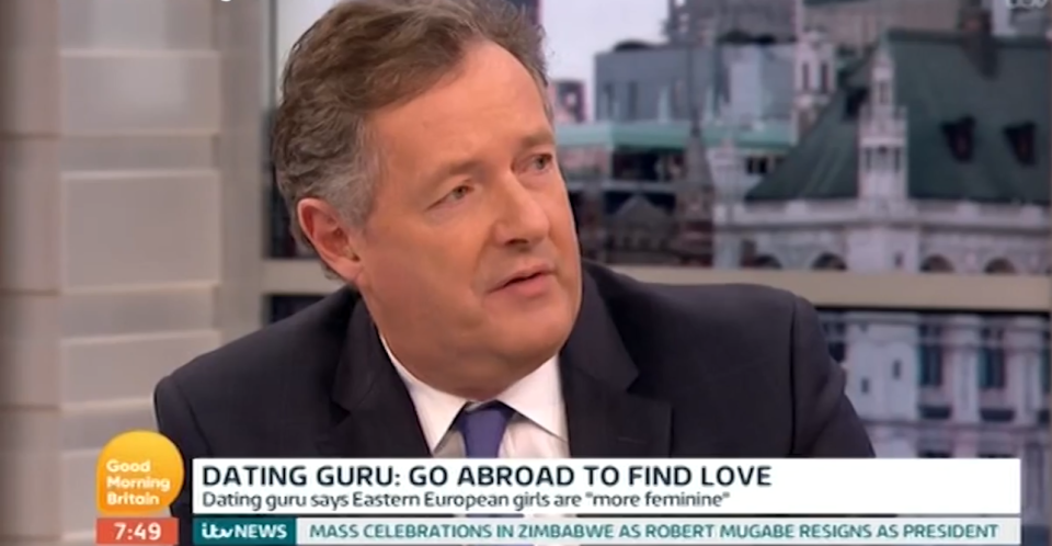 Piers Morgan branded a dating guru a “d**k” on Good Morning Britain. <em>Copyright [ITV]</em>