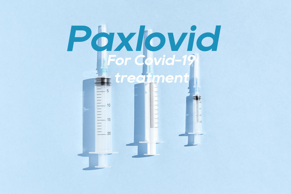 Seringues médicales avec inscription Paxlovid pour le traitement Covid-19