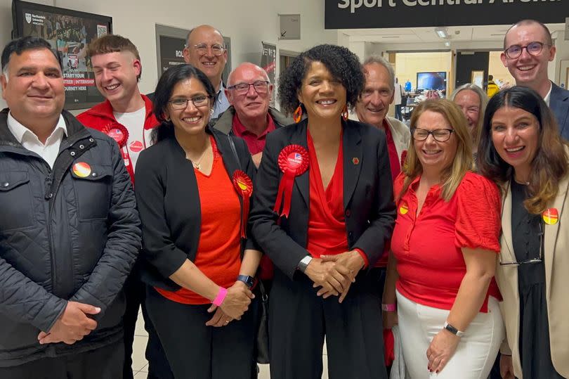 Chi Onwurah celebrates with her team