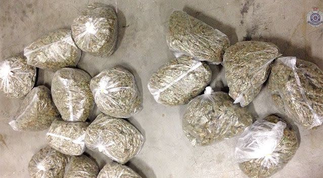 45 kilograms of dried drugs were found on the scene. Source: QPS Media.