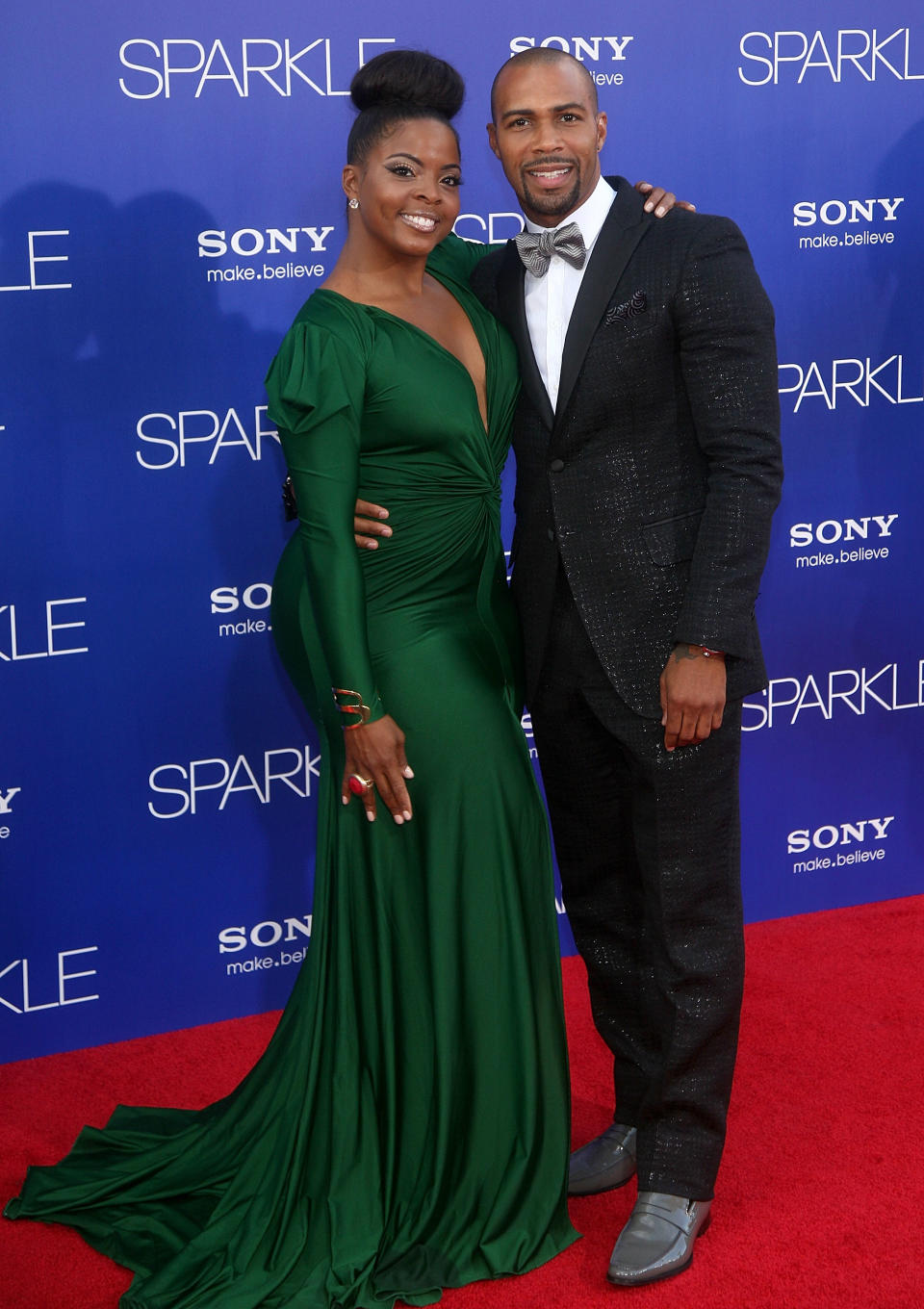 Bre'ly Evans and Omari Hardwick at the Los Angeles premiere of "Sparkle" on August 16, 2012.