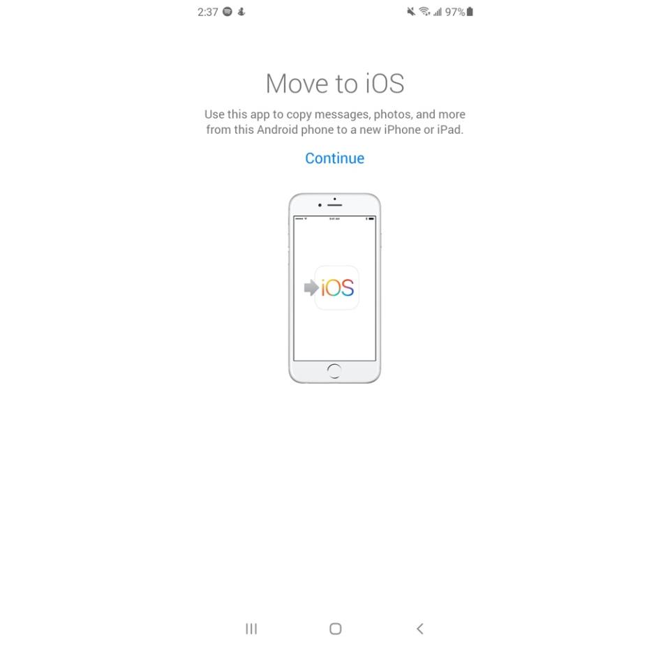 The Move to iOS app is available through the Google Play store. (Image: Apple)